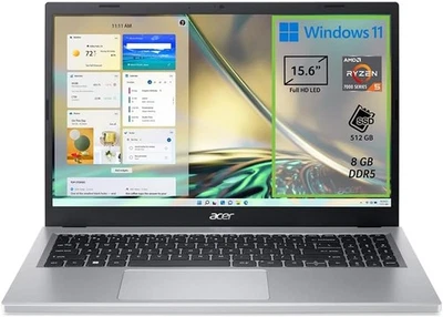 Acer Aspire PC Portatile, Notebook, Processore AMD Ryzen™ 5 7520U, RAM 8 GB DDR5 - Immagine 1 di 4