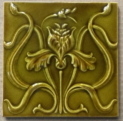 AZULEJO MAYÓLICA ANTIGUO - HEMIXEN BELGIUM C1900 Foto 1 de 3