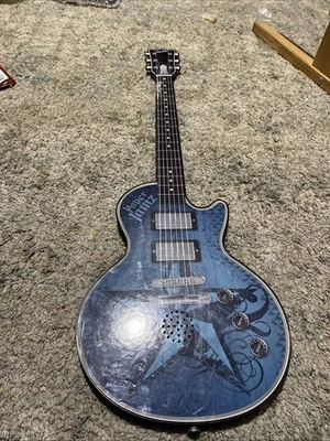 2009 Paper Jamz Guitar Blue Working Sweet Home Alabama Tested Working No Strap - Image 1 of 4