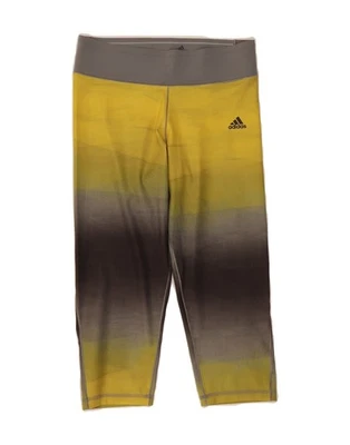 ADIDAS Womens Climalite Tracksuit Trousers UK 12/14 Medium Yellow DD28 - Image 1 of 3