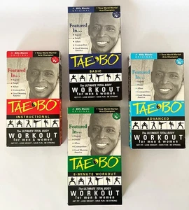 Set of 4 Billy Blanks Tae Bo Workout VCR VHS Tapes for Men and Women - Picture 1 of 9