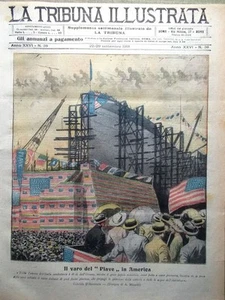 La Tribuna Illustrata 22 Settembre 1918 WW1 Varo Piave Mortaio Torpediniera Usa - Picture 1 of 1