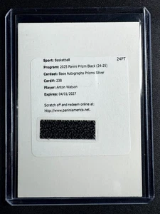 2024-25 Panini Prizm Black Anton Watson Silver Auto Redemption #238 - Picture 1 of 2