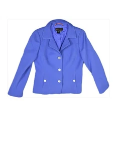 Nina Mclemore Women's Textured Blue Blazer Jacket Size 6 MINT $995 Made IN USA - Picture 1 of 3