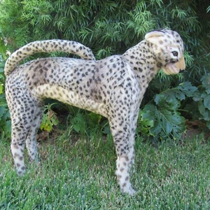 9-9299 Piutre 2 Ft Standing Leopard Hand-crafted in Italy Plush Animal - Picture 1 of 6