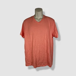 Alfani Men's Pink Stretch Short Sleeve V-Neck Tee T-Shirt Size Large - Picture 1 of 3