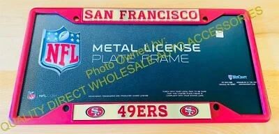 WINCRAFT San Francisco 49ers RED License Plate Frame ✅ NFL AUTHENTIC Product Best Gift 🎁