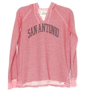 Blue 84 Youth Girls Pullover Sweater Size Large Pink Striped San Antonio Hoodie - Picture 1 of 6
