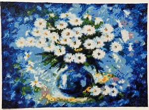 Daisies in Flower Vase 5D Diamond Painting Ready to Frame - 13.5”x 10” - Picture 1 of 4