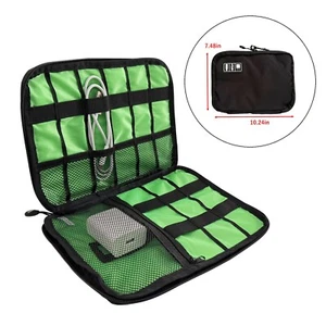 Travel Data Cable Storage Case with Mesh Pockets SD Slot for Chargers Cables - Picture 1 of 17