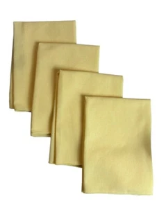 4 Cloth Napkins Set Yellow Vintage 16 X 16.5” Spring Easter Table Linens Poly - Picture 1 of 3