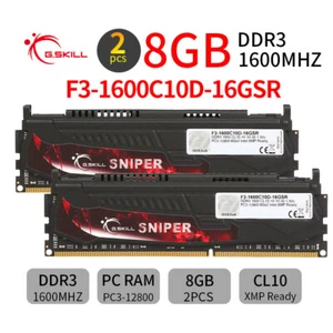 G.SKILL Sniper 16GB 2x 8GB DDR3 1600MHz PC3-12800U CL10 240Pin Desktop Memory AB - Picture 1 of 6