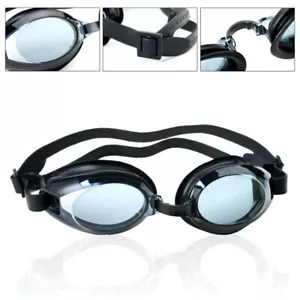 ADULTS BLACK SWIMMING GOGGLES Unisex Mens Womens Adjustable Strap Swim Diving - Picture 1 of 18
