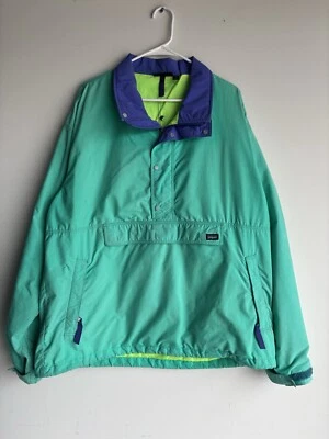 Vintage Patagonia Mens XL Retro Green Purple Half Zip Pullover Soft Shell Jacket - Image 1 of 4