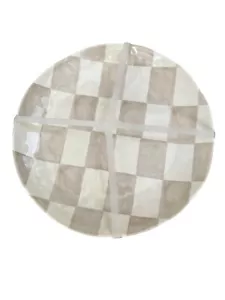 NEW Checkered 6.5” Brown Melamine Plates Plate Shiny Finish Appetizer Set/4 - Picture 1 of 3