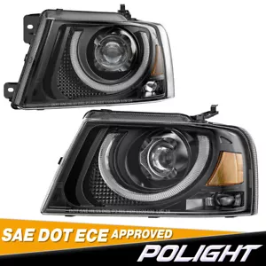 DOT LED Projector Headlights DRL Black For 04-08 Ford F150/06-08 Lincoln Mark LT - Picture 1 of 13