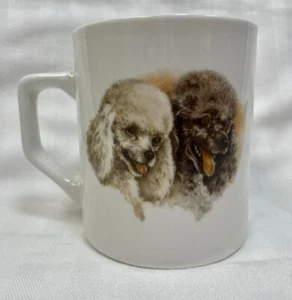 Double Poodle Portrait Coffee Cup Mug Ceramic Brown/Cream 12 oz New - Picture 1 of 5