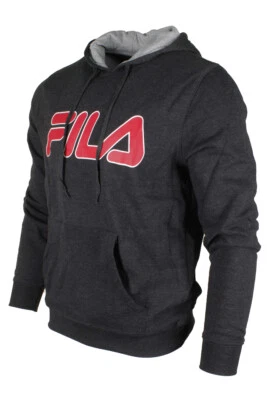 Sudadera con capucha de vellón pesado bolsillo frontal logotipo gráfico con contorno relleno Fila para hombre Foto 1 de 4