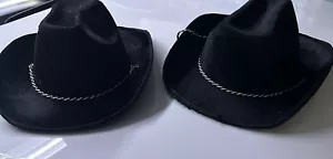 Kids Cowboy Gangster Hat Black Costume Accessory Halloween Boys/Girls - Picture 1 of 5