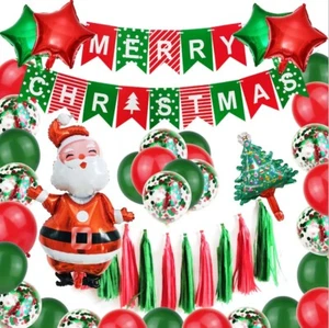 UK Stock Globos de Navidad Decoraciones de Fiesta Globos Decoración de Navidad Árbol de Papá Noel - Imagen 1 de 4