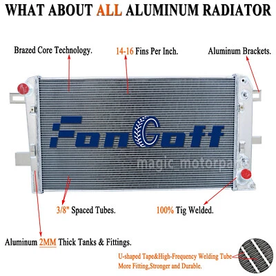Aluminum 3-Row Radiator Fit 2001-2005 Chevrolet Silverado 2500 3500 Duramax 6.6L - Image 1 of 4