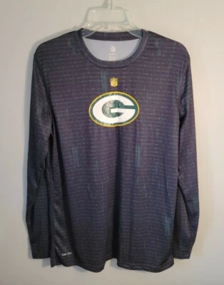 Camisa Green Bay Packers Niños Talla XL 18 Manga Larga Verde/Negro NFL Dri Tek Foto 1 de 4