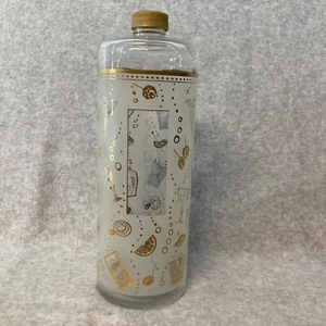 Botella de licor vintage MCM dorada impresa con tapa whisky escocés - Imagen 1 de 10