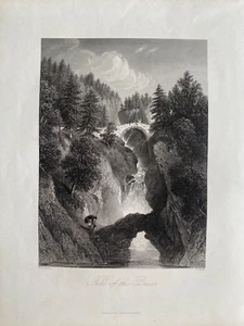 1850 Antique Print; Falls of the Bruar, Perthshire after A. Donaldson - Picture 1 of 2