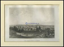 USA: Neu Braunfeld in Texas, Gesamtansicht, Stahlstich von B.I. um 1840