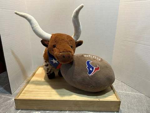 Houston Texans Plush Football and Texas Flag Cow Combo Lot Cover