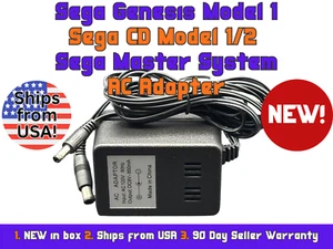 CD Modelo 1 GENESIS SEGA Modelo 1/2 MASTER SYS. Adaptador de CA/fuente de alimentación VENDEDOR DE EE. UU. - Imagen 1 de 5