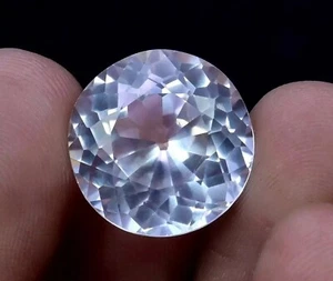 Impresionante piedra preciosa redonda natural mexicana blanca certificada por Danburita 9,46 quilates - Imagen 1 de 7