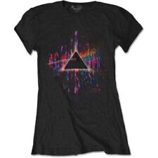 Pink Floyd Dark Side of the Moon Pink Splatter T-Shirt Black New
