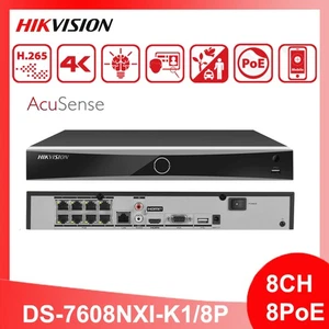 HIKVISION AI 8 canales 8 canales PoE NVR Smart AcuSense 4K 12 MP NVR DS-7608NXI-K1/8P - Imagen 1 de 7
