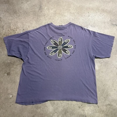 Vintage Yaga Shirt Mens XL Purple 90s Skate Surf Stussy Faded Flower Peace USA - Image 1 of 4