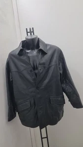 Giacca cappotto CONBIPEL uomo pelle nero taglia 50 mod. AN207 - Picture 1 of 8