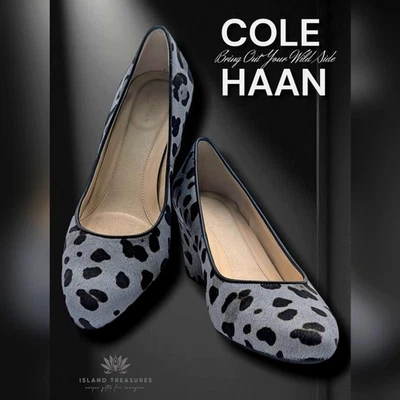 Zapatos de salón de cuña con estampado animal pelo de becerro COLE HAAN The Go To talla US 7B/EU 37 Foto 1 de 4
