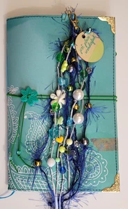 Handmade Junk Journal Blue Paisley - Picture 1 of 24
