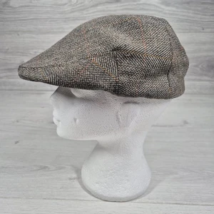 Vintage Herbert Johnson Tweed 100% Wolle Flatcap Grau Größe 7 1/4 59 cm - Bild 1 von 9