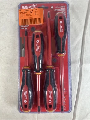 Juego de 4 destornilladores de punta delgada aislados Milwaukee 48-22-2219 1000 V Foto 1 de 4