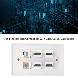 Wandplatte 6 Anschlüsse Hd Multimedia-Schnittstelle Cat6 TV F Kopf Ethernet CHP - Afbeelding 1 van 23