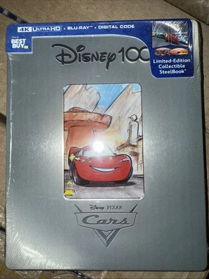 CARS DISNEY 100 STEELBOOK BRAND NEW OOP 4K UHD + BLU-RAY + DIGITAL - Image 1 of 2