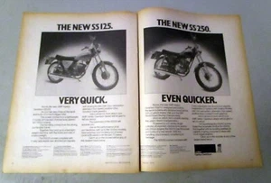 1975 Harley-Davidson SS-125 & SS-250 Motorcycle Original 2-Page Print Ad - Picture 1 of 1
