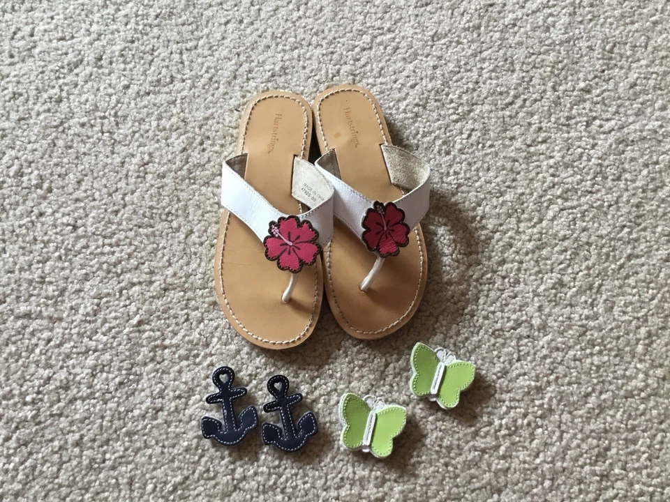 EUC! HARTSTRINGS Girl Interchange Flip Flops Pink Blue Green Nautica RARE! NICE! - Image 1 of 4