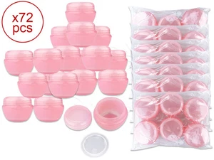 72 Stück 50 Gramm/50ml Rosa Rund Mattiert Probengläser mit Inneneinsatz und Deckel - Bild 1 von 1