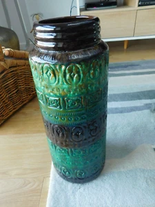 Jarrón/soporte de palo verde/marrón de Alemania Occidental 289-41 cm - Imagen 1 de 11