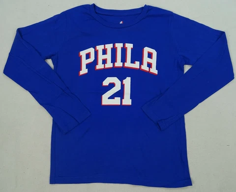 Philadelphia 76er's NBA 'Joel Embiid' #21 Apparel Youth Graphic T-Shirt Cover