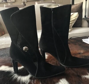 Bellini Vinnie Black Leather and Suede Boots Sz 10 - Picture 1 of 16