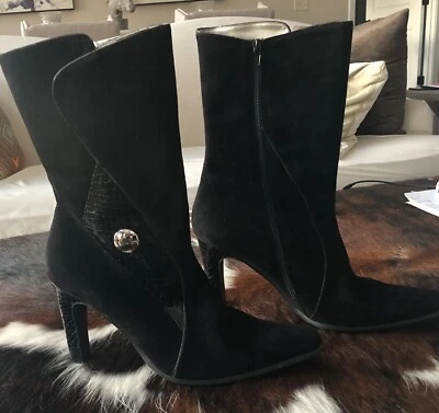 Bellini Vinnie Black Leather and Suede Boots Sz 10 - Image 1 of 4