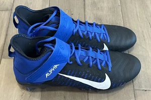 Size 13.5 Nike Alpha Menace Pro 2 Royal Blue Duke Football Cleats BV3945-400 - Picture 1 of 5